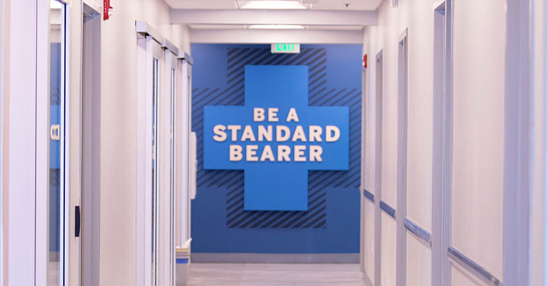 hallway of simulation center