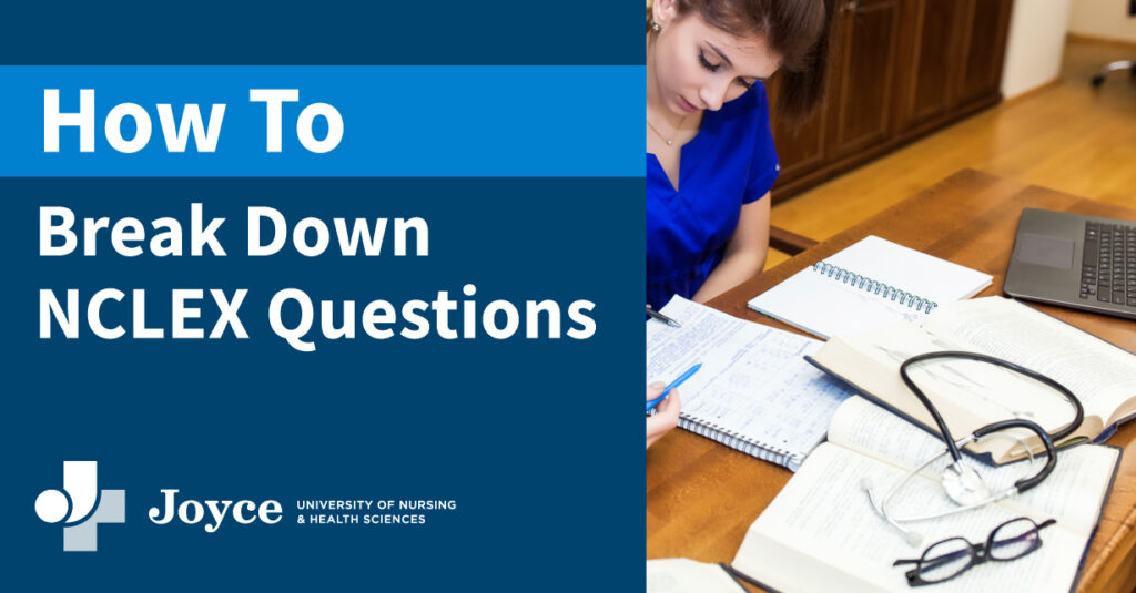 Nursing student sitting at desk studying