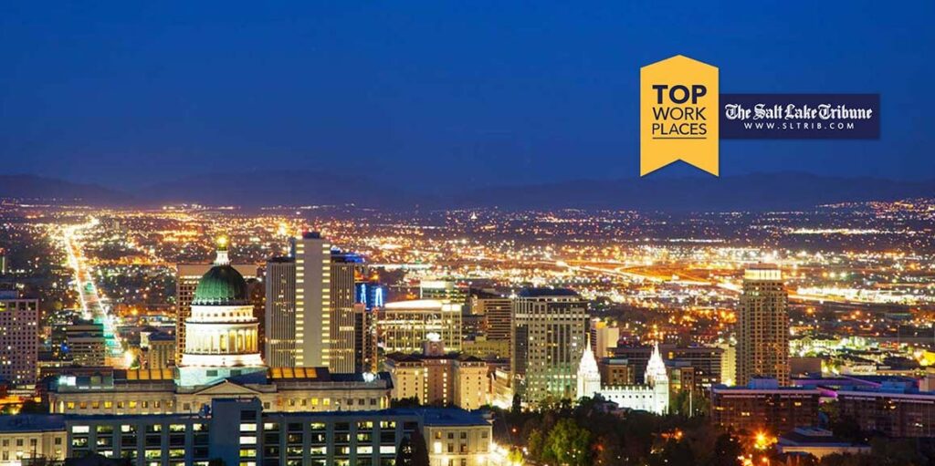 skyline of salt lake city utah