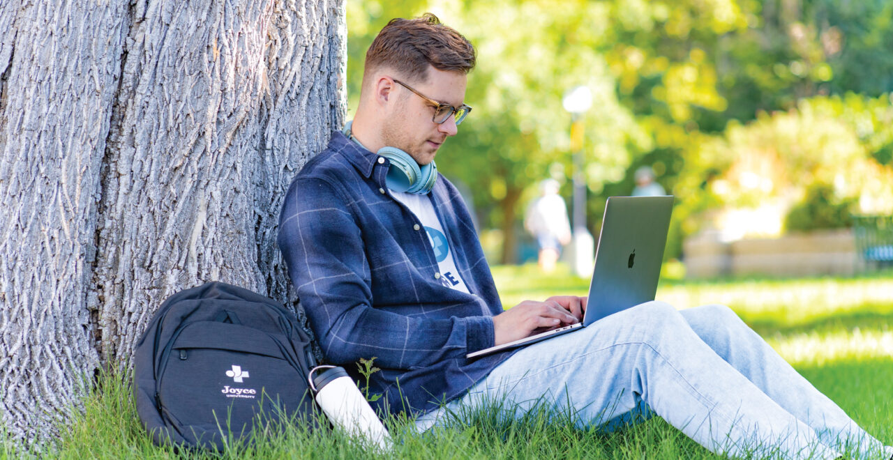 Joyce university student in Arizona studying outside
