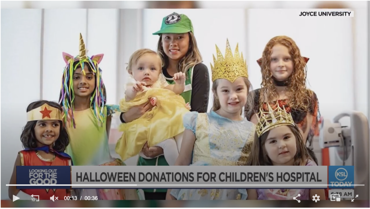 Joyce University Halloween Drive at Primary Childrens Hospital
