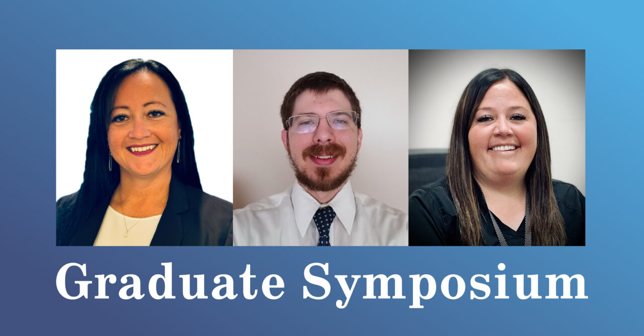 Joyce University Graduate Symposium featured image with headshot photographs of presenters