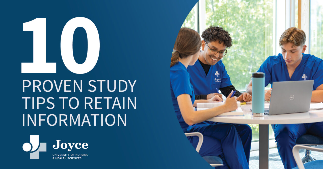 nursing students sitting around table studying as a group