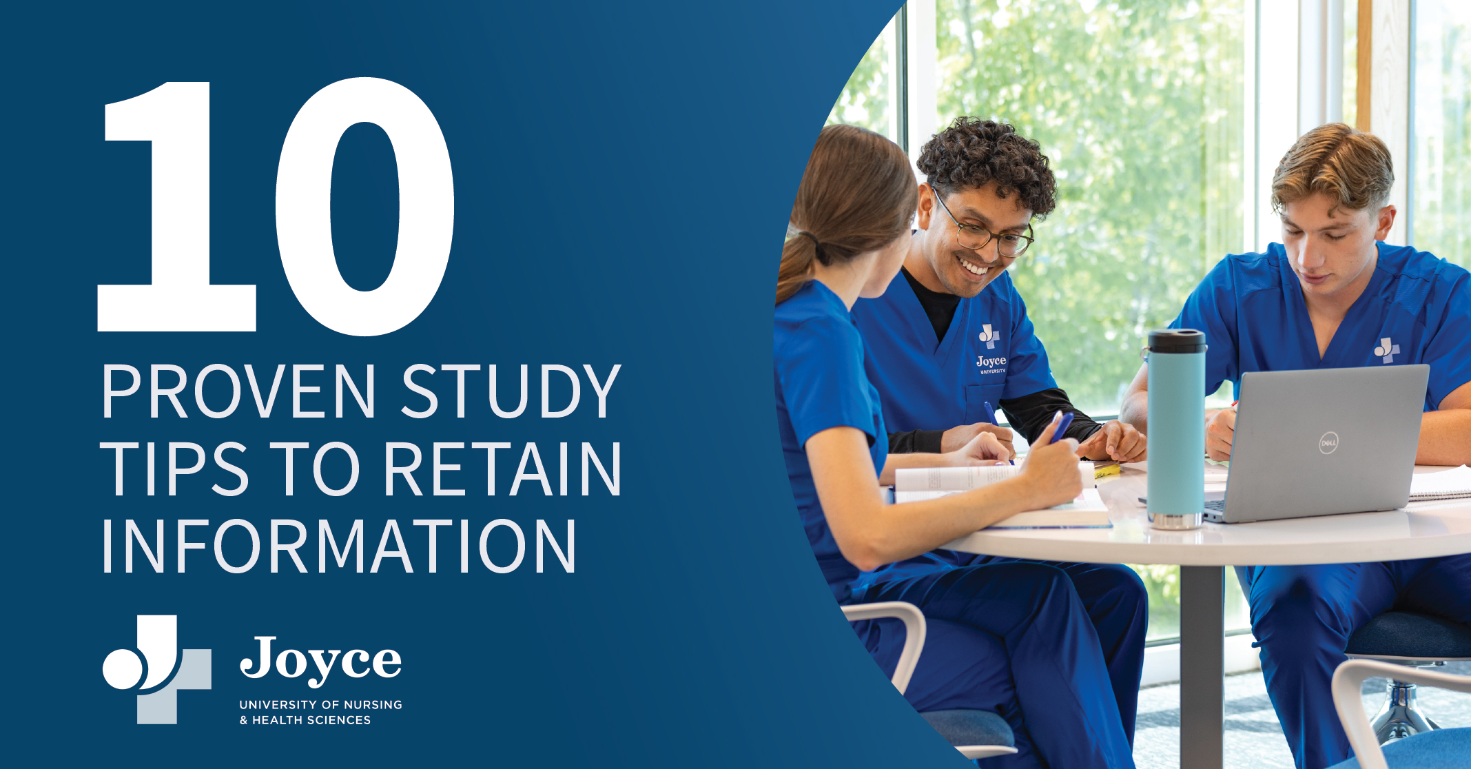 nursing students sitting around table studying as a group
