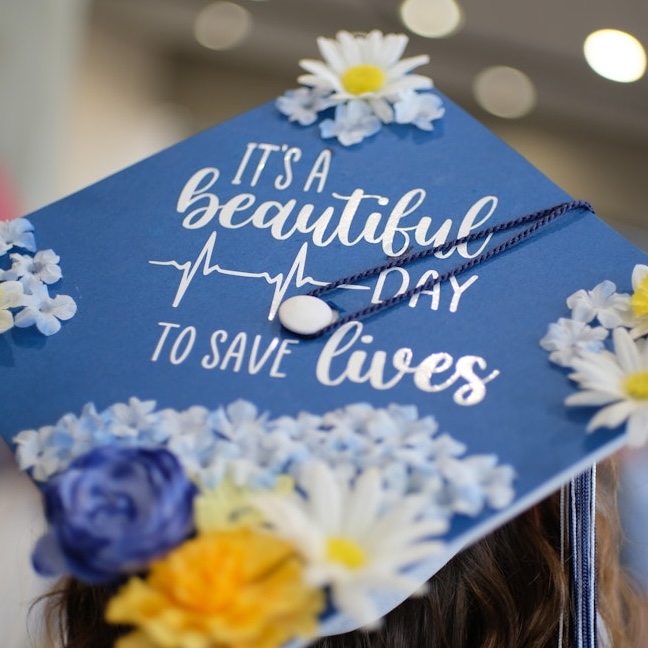 Graduation Cap decorated for Joyce University Commencement Ceremony