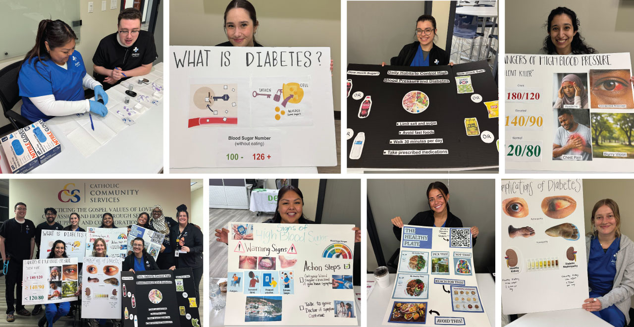 Joyce University nursing students provide health screenings and education during a community health fair hosted by Catholic Community Services in Utah.